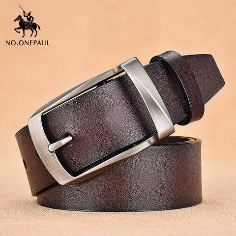 NO.ONEPAUL Authentic men's leather business fashion retro  belt alloy pin buckle new buckle men's jeans wild belt free shipping