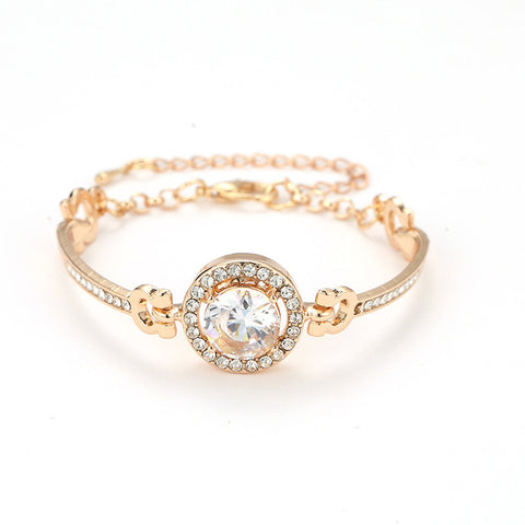 Luxury Rose Gold Stainless Steel Bracelets Bangles Female Heart Forever Love Charm Bracelet for Woman Couple Gift Bijoux Femme