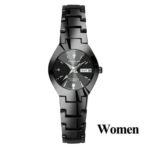 Lovers Watches Luxury Quartz Wrist Watch for Men and Women Hodinky Dual Calender Week Steel Saat Reloj Mujer Hombre Couple Watch