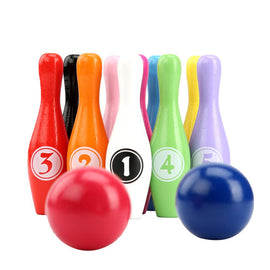 Wooden Color Digital Bowling Children's Educational Toys Indoor And Outdoor Sports Bowling Game Fast Delivery