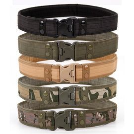 New Army Style Combat Belts Quick Release Tactical Belt Fashion Men Canvas Waistband Outdoor Hunting 5Colors 130cm 2019