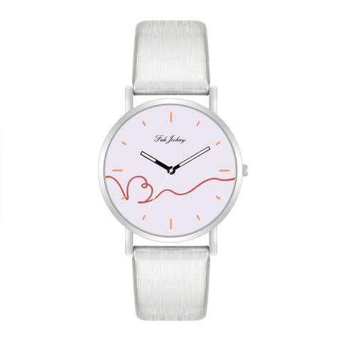 WJ-8733 Fashion Couple Watch Casual Leather Strap Wristwatch For Man Women Watches Simple Classic Lover's Wrist Watches Quartz