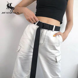 JIFANPAUL Women's new soft fabric fashion belt army tactical belt outdoor training travel adjustable leisure best hot slae strap