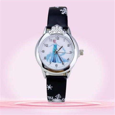 Frozen Watch Kids Princess Elsa Cartoon Watches Children Girls Gifts Coloring Fashion Leather Quartz Wrist Watches Clock
