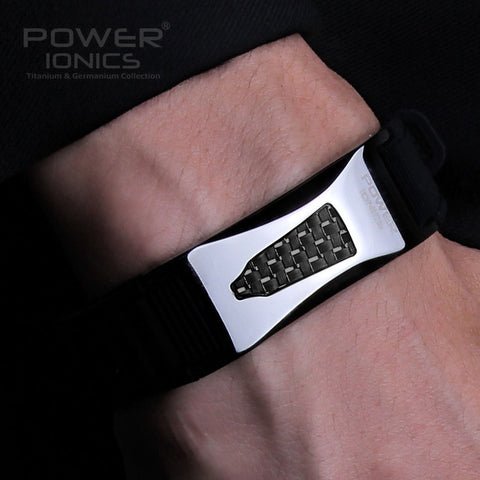 Power Ionics 3000ions/cc Ironman Titanium Germanium F.I.R Carbon Fiber Bio Golf Watch Bracelet Wristband Free Lettering Gifts