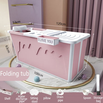 Adult Bathtub Portable with Adult Shower Seat Collapsible Bathtub Baby Swimming Bath Household Large Tub Folding Shower Tray