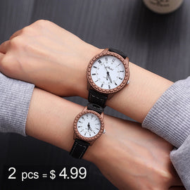 Couple Watches 2019 New Fashion Leather Lover's Watches Simple Couple Watch Gifts  for Men Women Clock Pareja Pair watch
