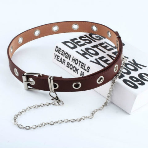 Newest Design Detachable Waist Belt Chain Punk Hip-hop Trendy Women Belts Lady Fashion silver Pin Buckle leather Waistband Jeans