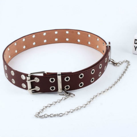 Newest Design Detachable Waist Belt Chain Punk Hip-hop Trendy Women Belts Lady Fashion silver Pin Buckle leather Waistband Jeans