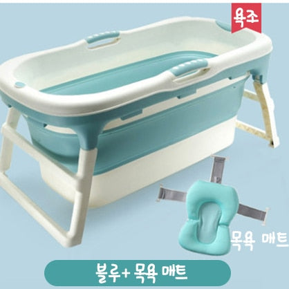 Folding Bathtub Adult Two Children Bath Bucket Large Bath Tub Household Adult Multifunctional Stable Slip Bathtub