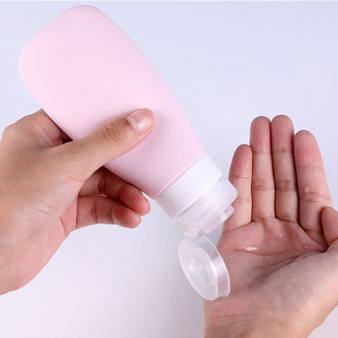 1/3Pcs 60/90ml Silicone Refillable Bottle Travel Shampoo Bottle Lotion Travel Packing Press Bottles Portable Cosmetic Container