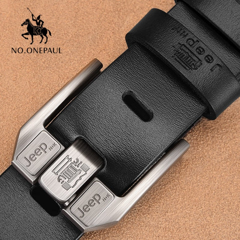 NO.ONEPAUL Genuine Leather For Men High Quality Black Buckle Jeans Belt Cowskin Casual Belts Business Belt Cowboy waistband