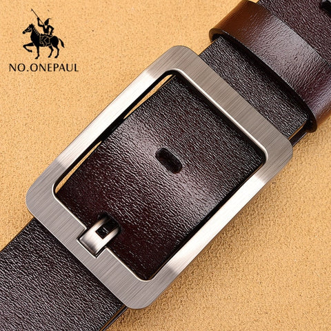 NO.ONEPAUL Genuine Leather For Men High Quality Black Buckle Jeans Belt Cowskin Casual Belts Business Belt Cowboy waistband