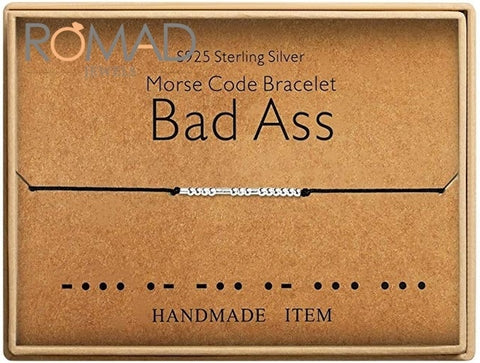 Romad Morse Code Bracelets Lucky Jewelry S925 Silver Bracelets Beads On Silk Cord Bracelet Gift Jewelry For Women Men Gifts