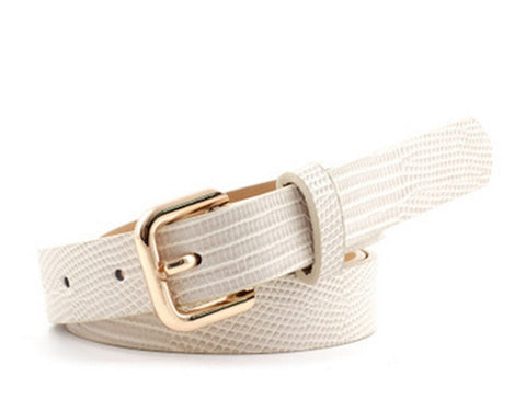 Women's belt imitation leather alloy pin buckle belt stone pattern fashion lizard pattern decorative jeans women's belt