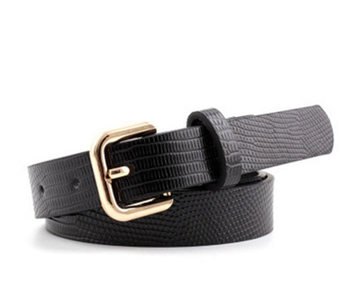 Women's belt imitation leather alloy pin buckle belt stone pattern fashion lizard pattern decorative jeans women's belt