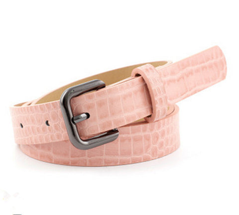 Women's belt imitation leather alloy pin buckle belt stone pattern fashion lizard pattern decorative jeans women's belt