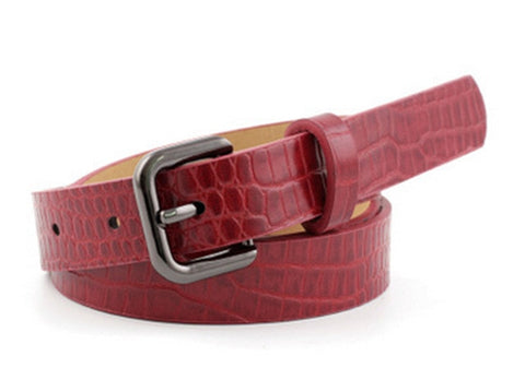 Women's belt imitation leather alloy pin buckle belt stone pattern fashion lizard pattern decorative jeans women's belt