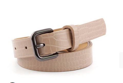 Women's belt imitation leather alloy pin buckle belt stone pattern fashion lizard pattern decorative jeans women's belt