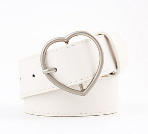 New hundred ladies imitation Leather belt alloy peach Heart Day buckle Lady Scrub leather belt student belt luxury belt