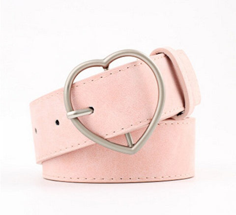 New hundred ladies imitation Leather belt alloy peach Heart Day buckle Lady Scrub leather belt student belt luxury belt