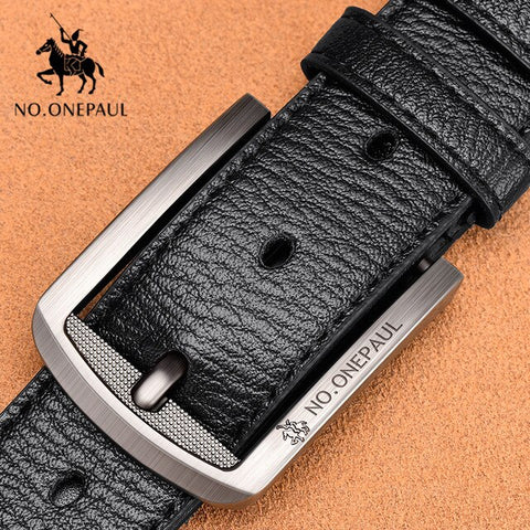 NO.ONEPAUL Authentic men's leather business fashion retro  belt alloy pin buckle new buckle men's jeans wild belt free shipping