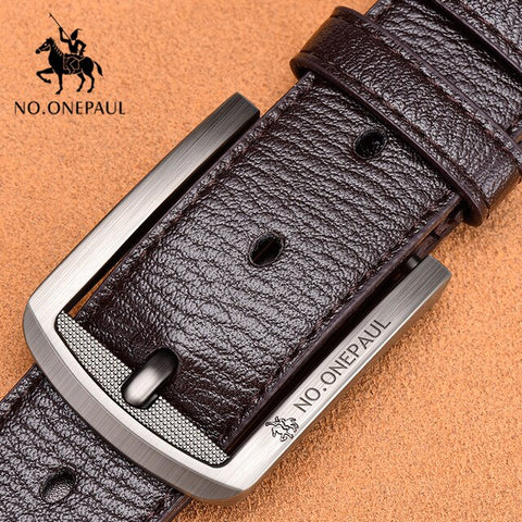 NO.ONEPAUL Authentic men's leather business fashion retro  belt alloy pin buckle new buckle men's jeans wild belt free shipping