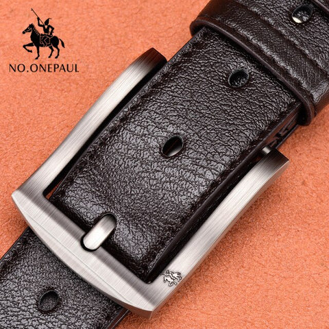 NO.ONEPAUL Authentic men's leather business fashion retro  belt alloy pin buckle new buckle men's jeans wild belt free shipping