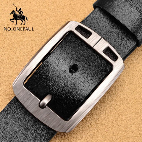 NO.ONEPAUL Authentic men's leather business fashion retro  belt alloy pin buckle new buckle men's jeans wild belt free shipping