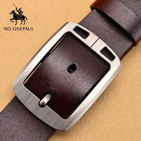 NO.ONEPAUL Authentic men's leather business fashion retro  belt alloy pin buckle new buckle men's jeans wild belt free shipping