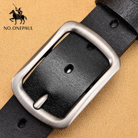 NO.ONEPAUL Authentic men's leather business fashion retro  belt alloy pin buckle new buckle men's jeans wild belt free shipping