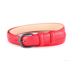 Candy Color Metal Buckle Thin Casual Belt For Women Leather Belt Female Straps Waistband For Apparel Accessories Dress Decor