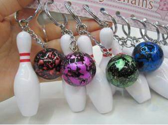 20pcs Bowling bag plastic Pendant mini Bowling ball keychain advertisement key chain fans souvenirs key ring School gifts