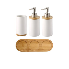 Ceramic Bamboo Bathroom Tumblers Teeth Brushing Cup Bathroom Emulsion Container Kitchen Tableware Dishwashing Liquid Container