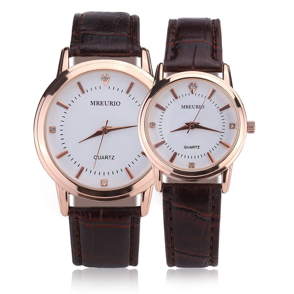 Leather Lover's Watches Simple Elegant 12 Roman Numerals Black Waterproof Couple Watch Gifts for Men Women Clock Reloj Mujer