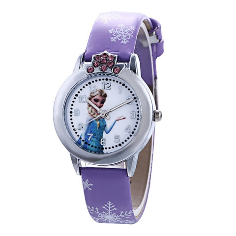 Cartoon Cute Brand Leather Quartz Watch Children Kids Girls Boys Casual Fashion Bracelet Rhinestone Wrist Watches Clock